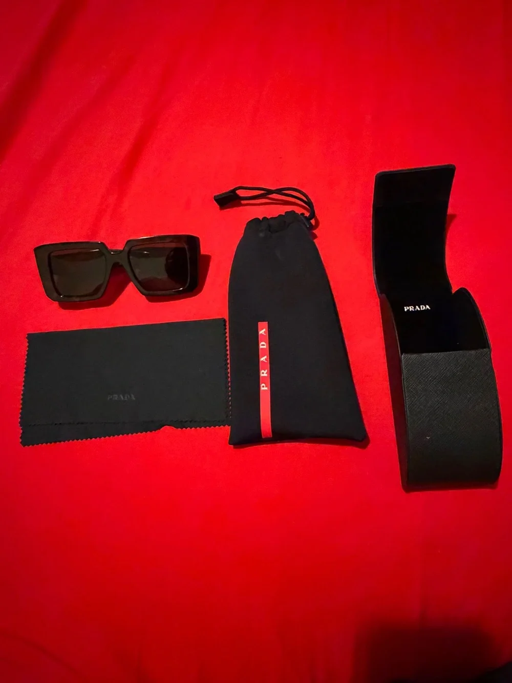 Prada Teal Tortoise Acetate Sunglasses with Gold Logo